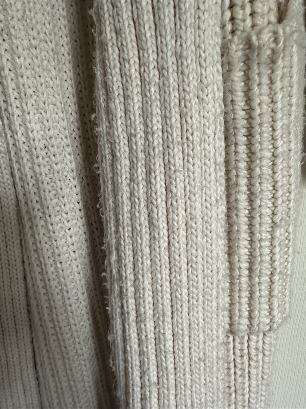 Zara Cream Ribbed Shawl-Collar Long Cardigan Size Small - Picture 5 of 5